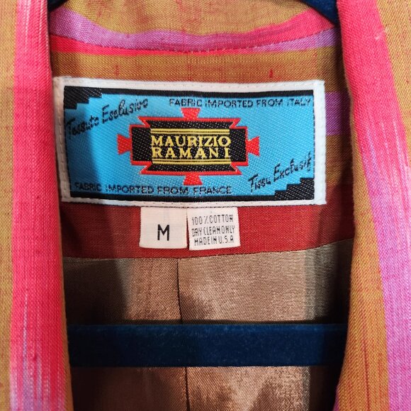 VTG Maurizio Ramini Blazer Jacket Womens Size M Aztec One Button Padded Shoulder - Picture 10 of 14